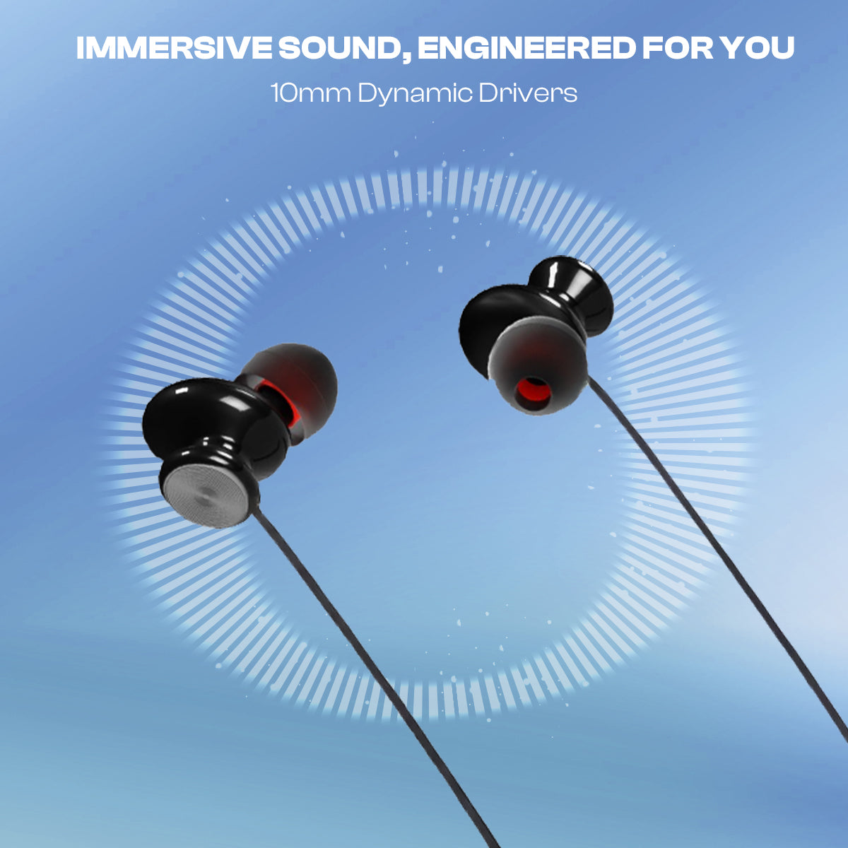 iNFiRe FireBand 103 in-Ear BT 5.3v Neckband with Up to 30 Hours Playback | Type C | IPX5 Water Resistant | Voice Assistant | 10 mm Driver & Magnetic Earpeice (Black)