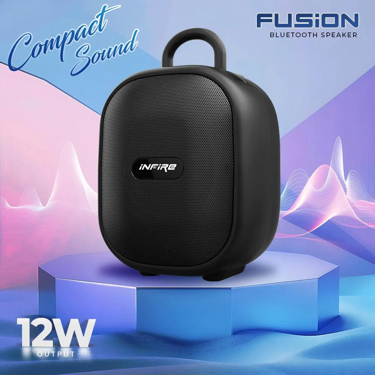iNFiRe Fusion 12W Portable Speaker Upto 8 Hrs Playtime With TWS Function, Mobile Holder & Type C Charging - iNFiRe