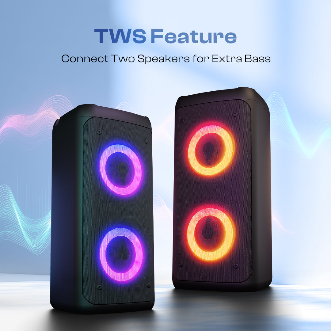 Tunebox | 30W Bluetooth Speaker | RGB Lights | TWS | Mic | BT 5.3 | AUX/USB/TF