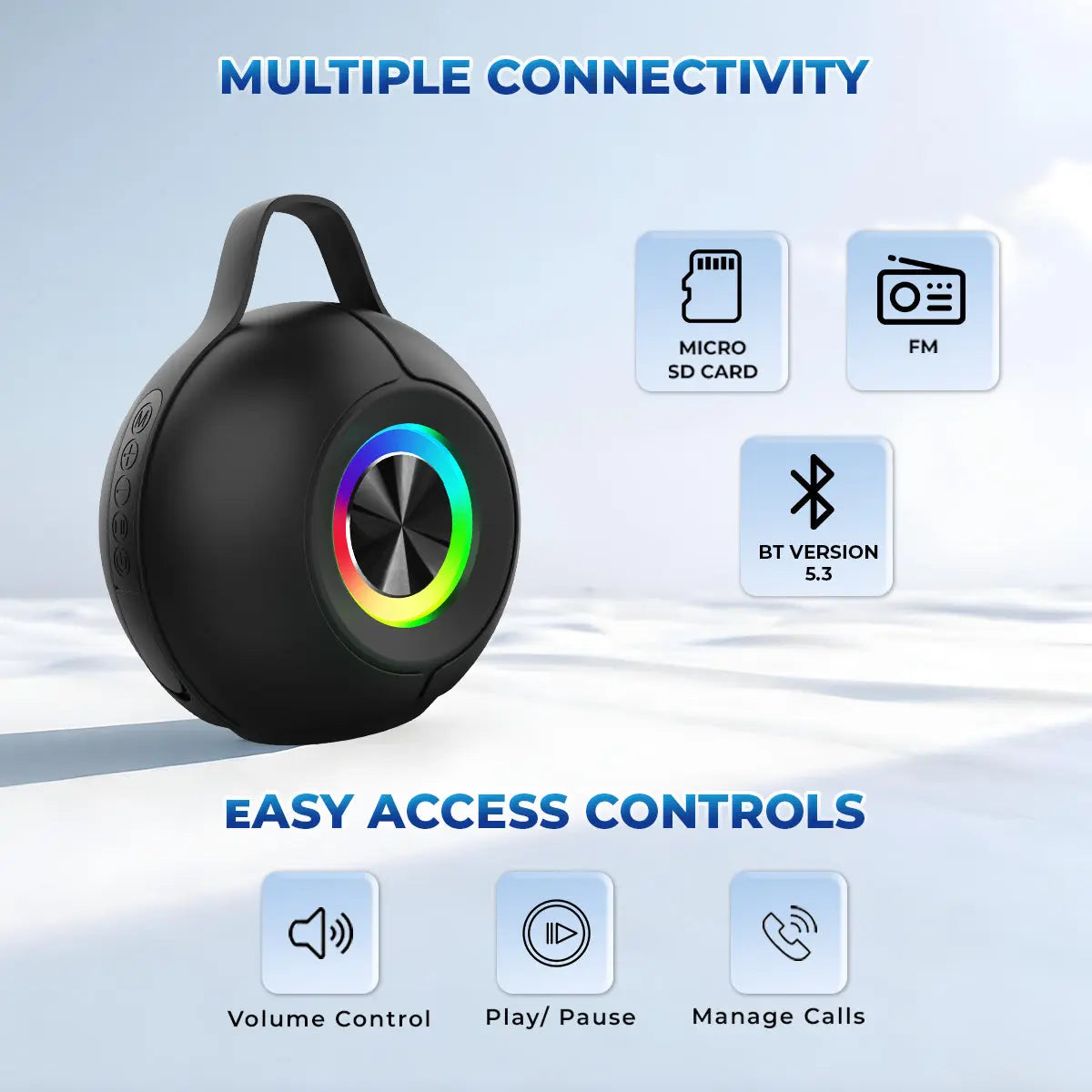 iNFiRe Dyanmite 12W Portable RGB Party Speaker Upto 8 Hrs Playtime With TWS Function - iNFiRe