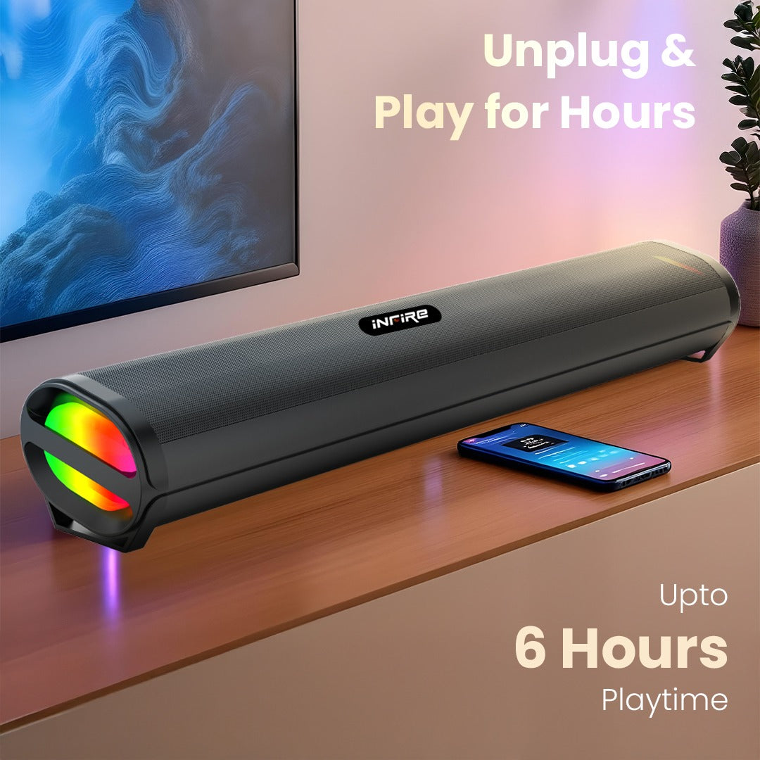 iNFiRe FireBar 50 50 W Bluetooth Soundbar| RGB Lights | BT 5.4 | Deep Bass | AUX/USB/TF/FM