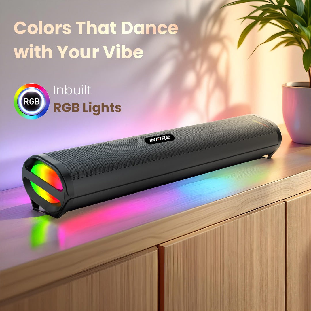 iNFiRe FireBar 50 50 W Bluetooth Soundbar| RGB Lights | BT 5.4 | Deep Bass | AUX/USB/TF/FM