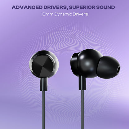 iNFiRe FireBand 102 in-Ear BT 5.3v Neckband with Up to 30 Hours Playback | Type C | IPX5 Water Resistant | Voice Assistant | 10 mm Driver & Magnetic Earpeice (Black)