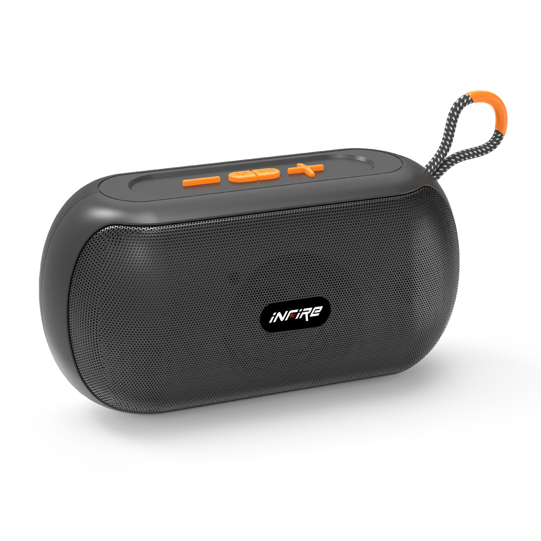 iNFiRe Newly Launched Groove 8W Bluetooth Party Speaker, Powerful Sound Upto 14 Hours Playback Time I BT 5.4/FM Radio/TF Card/USB Playback/TWS (Black)