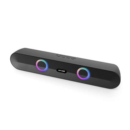 iNFiRe Newly Launched FireBar 16 Pro I 16W Bluetooth Soundbar, Sleek Design with Multicolour RGB Lights, Soundbar for Phone/TV/Laptop/Tablets, BT 5.4/FM Radio/Aux/TF Card/USB Playback (Black) - iNFiRe