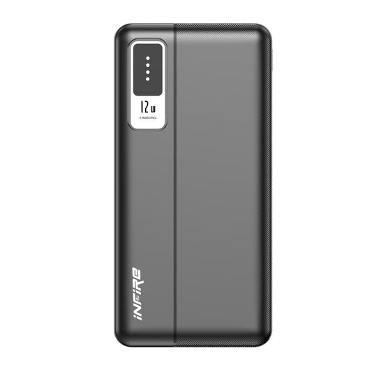 iNFiRe Force 10000mAh Power Bank 12W Fast Charging | Dual USB Output , 1 Micro USB Input, 1Type C Input |LED Indicator, Lightweight| Lithium Polymer Power Bank (Black)