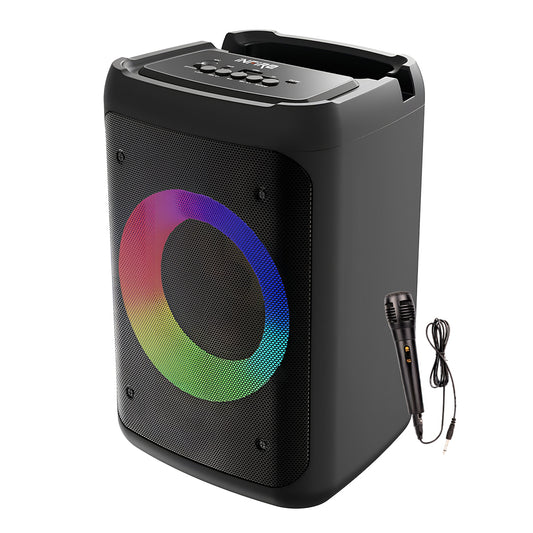 iNFiRe Breeze 15W Party RGB Speaker | RGB Lights | Karaoke Mic | BT 5.3 | AUX/USB/TF 15 W Bluetooth Party Speaker