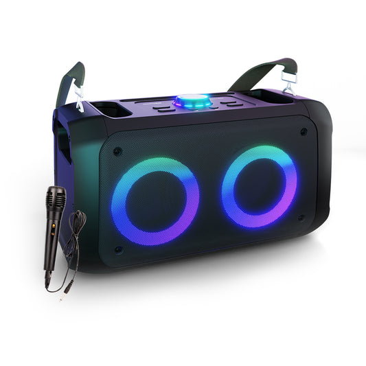 iNFiRe Boombox 24W Party Speaker | RGB Lights | Wired Mic | BT 5.3 | AUX/USB/FM/TF 24 W Bluetooth Party Speaker