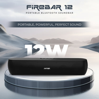iNFiRe FireBar 12 upto 10 Hours PlayTime, Surrounding Sound With 52mm Drivers 12W Soundbar