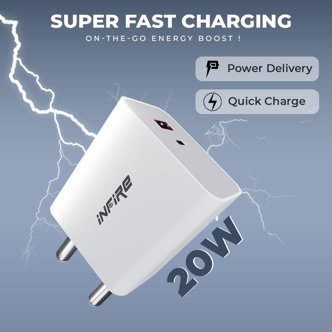Turbo 20W Dual Port USB & Type C PD Fast Adapter - iNFiRe
