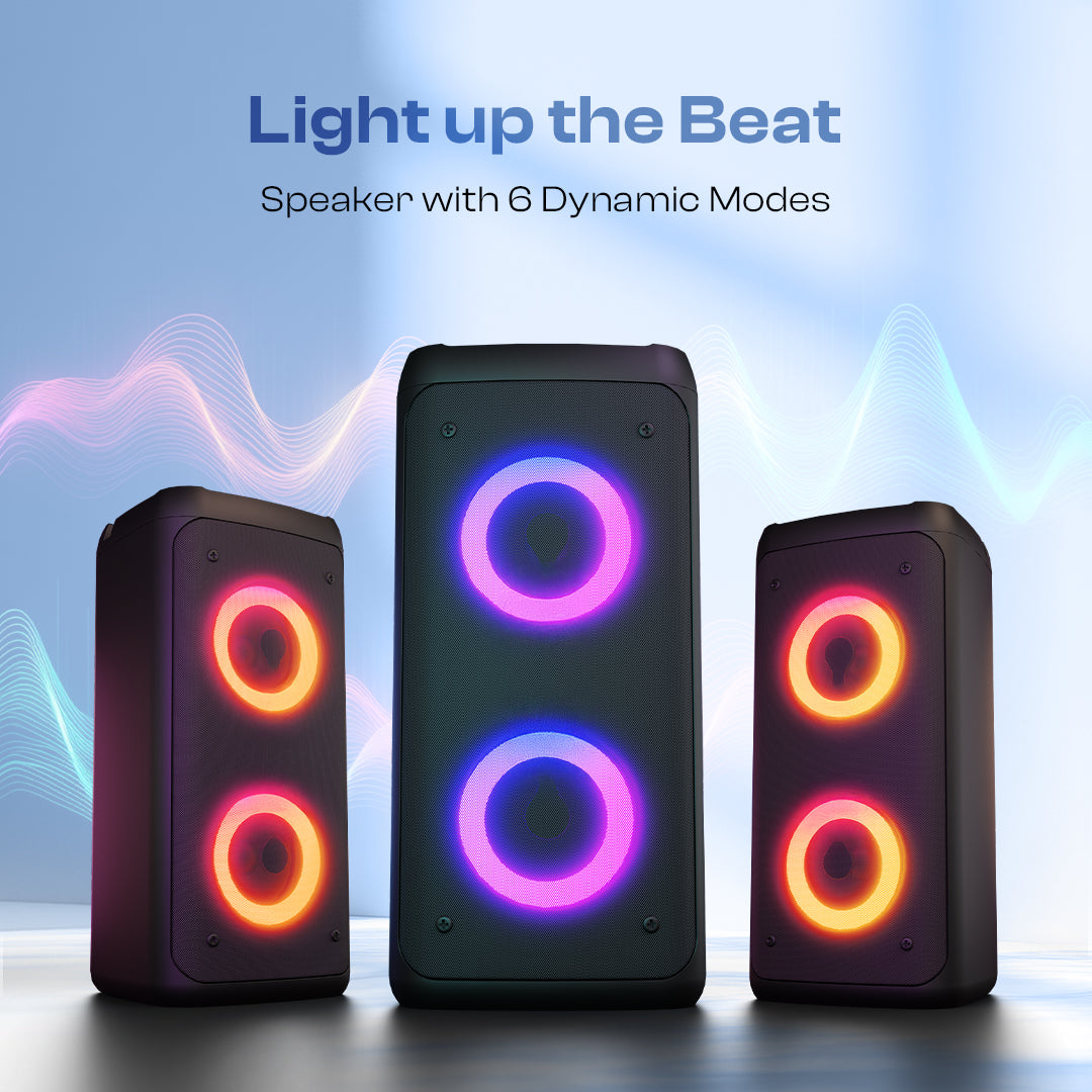 Tunebox | 30W Bluetooth Speaker | RGB Lights | TWS | Mic | BT 5.3 | AUX/USB/TF