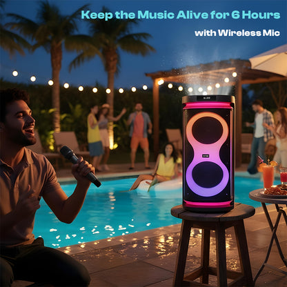 iNFiRe Thunder Pro 80W Party Speaker | RGB | Mic | Wireless Mic | AUX/BT/USB 80 W Bluetooth Party Speaker