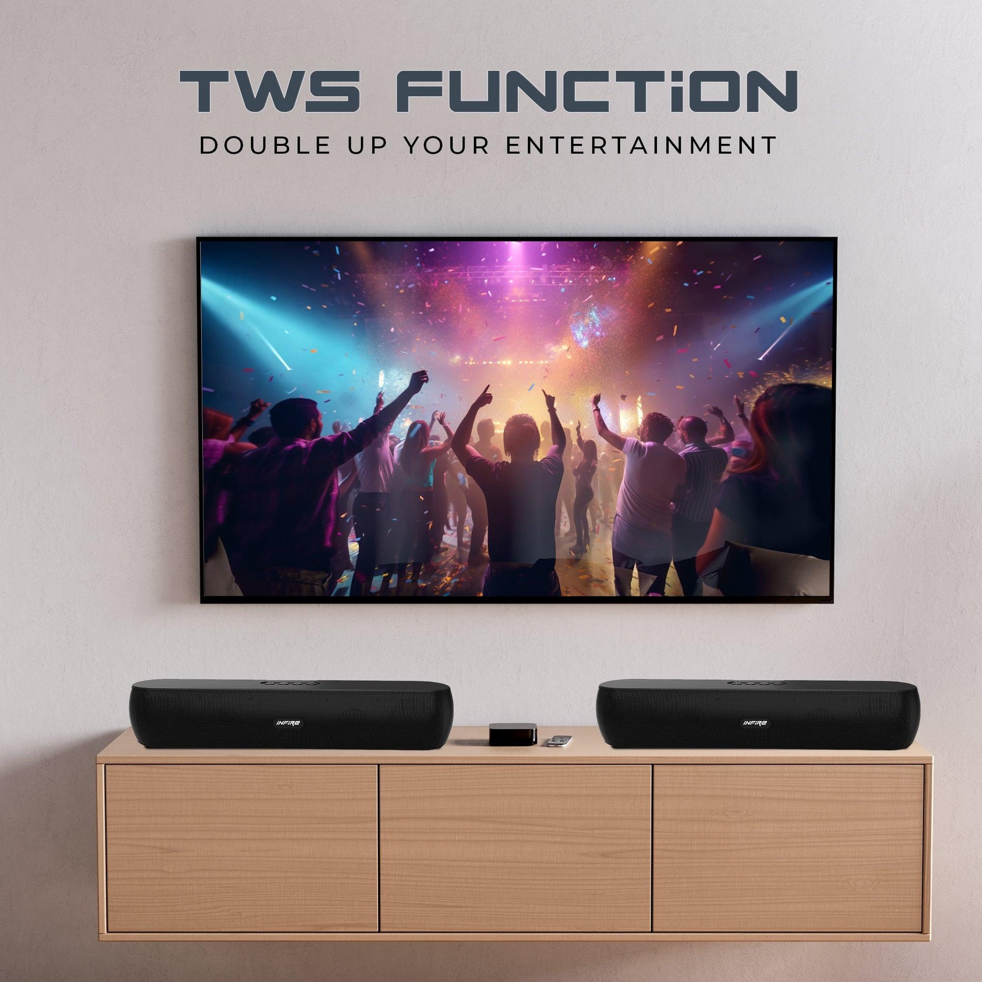 FireBar 12 upto 10 Hours PlayTime, Surrounding Sound With 52mm Drivers 12W Soundbar - iNFiRe