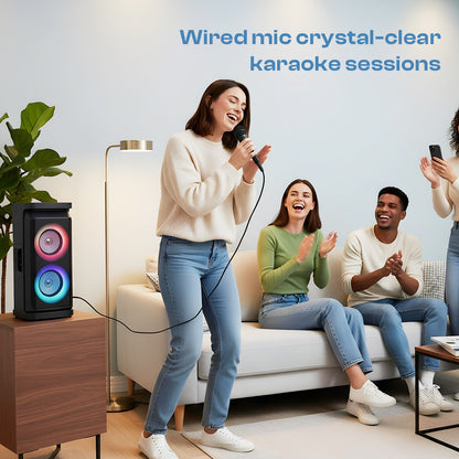 iNFiRe Thunder 40W Speaker | RGB Lights | BT 5.3 | Mic | AUX/USB/TF 40 W Bluetooth Party Speaker