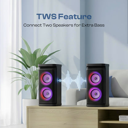 iNFiRe Thunder 40W Speaker | RGB Lights | BT 5.3 | Mic | AUX/USB/TF 40 W Bluetooth Party Speaker
