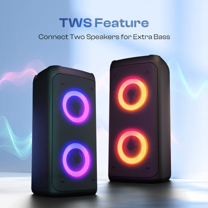 Tunebox | 30W Bluetooth Speaker | RGB Lights | TWS | Mic | BT 5.3 | AUX/USB/TF