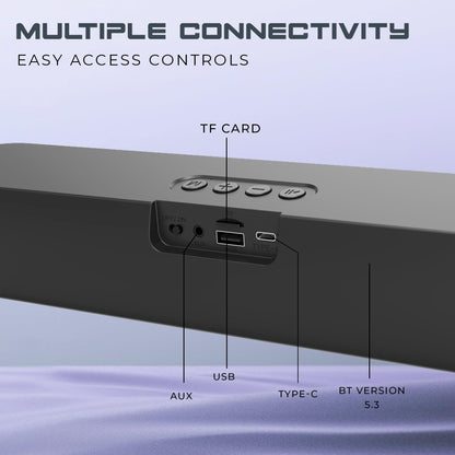 FireBar 12 upto 10 Hours PlayTime, Surrounding Sound With 52mm Drivers 12W Soundbar - iNFiRe