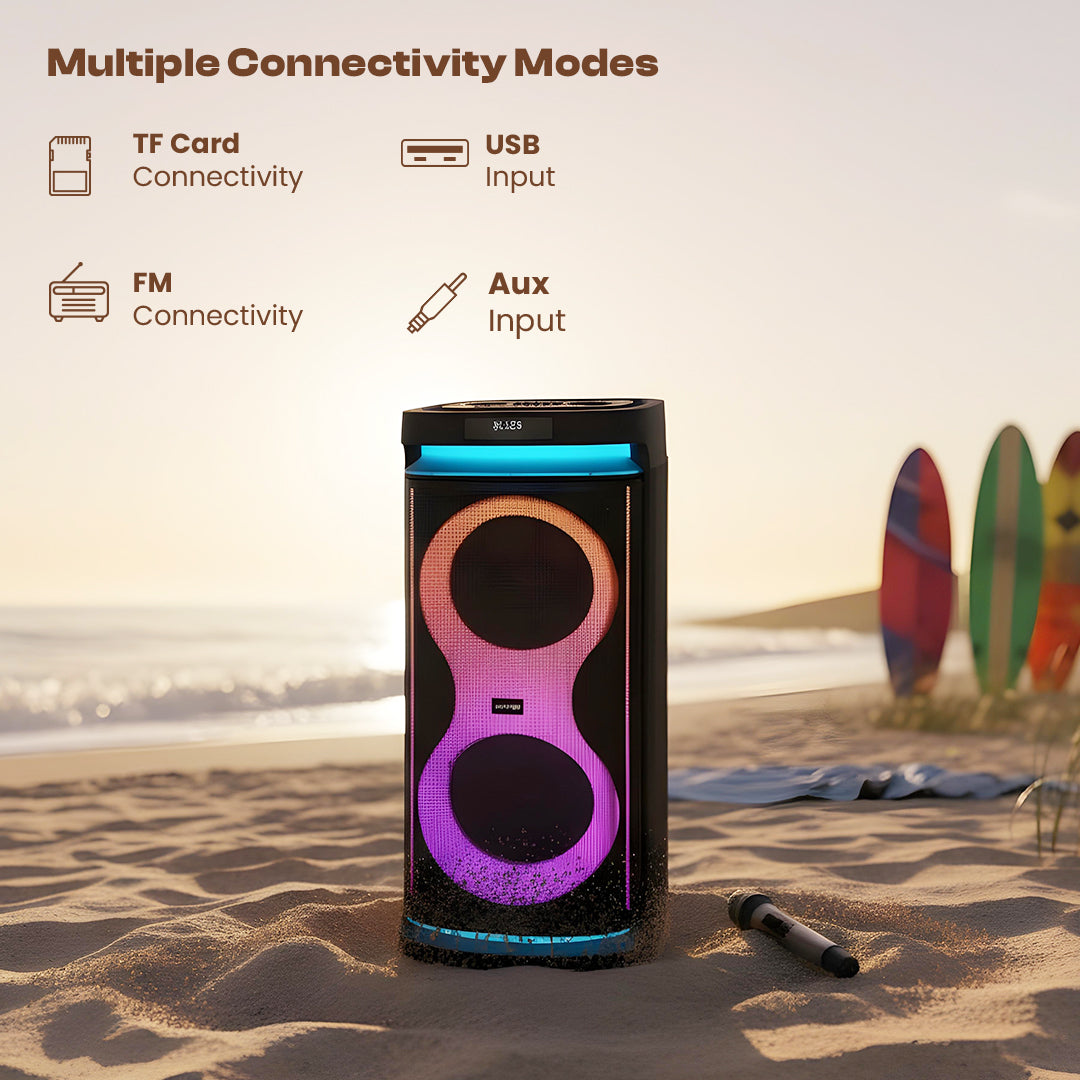 iNFiRe Thunder Pro 80W Party Speaker | RGB | Mic | Wireless Mic | AUX/BT/USB 80 W Bluetooth Party Speaker