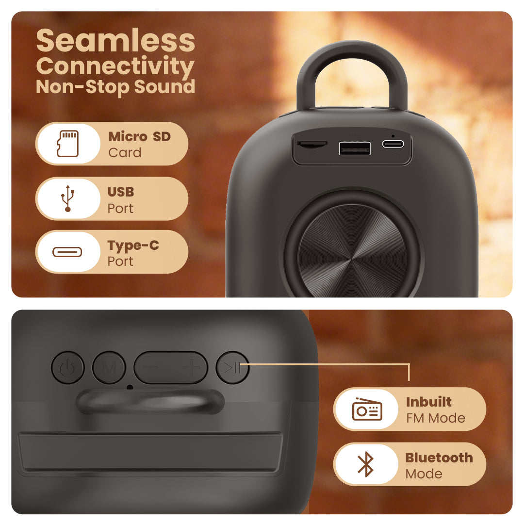 Fusion 12W Portable Bluetooth Speaker with 8 Hours Playtime