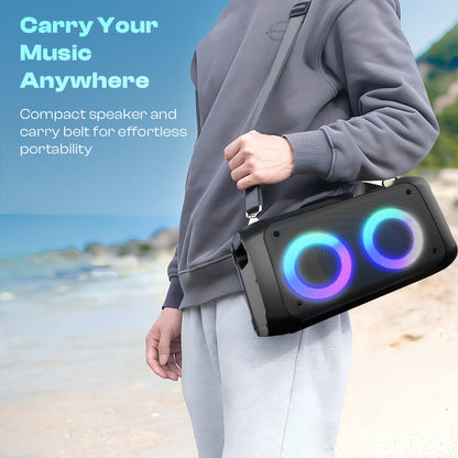 iNFiRe Boombox 24W Party Speaker | RGB Lights | Wired Mic | BT 5.3 | AUX/USB/FM/TF 24 W Bluetooth Party Speaker