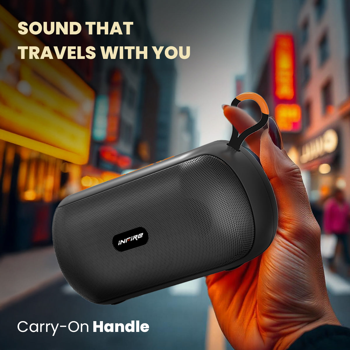 iNFiRe Newly Launched Groove 8W Bluetooth Party Speaker, Powerful Sound Upto 14 Hours Playback Time I BT 5.4/FM Radio/TF Card/USB Playback/TWS (Black)