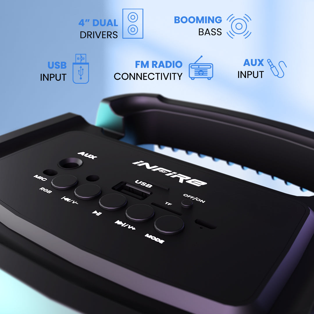 Tunebox | 30W Bluetooth Speaker | RGB Lights | TWS | Mic | BT 5.3 | AUX/USB/TF